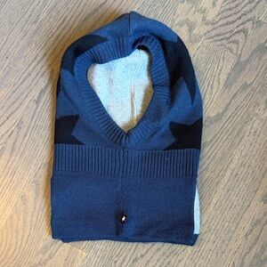 Men's Navy and Black Knit Balaclava Hood Sweater